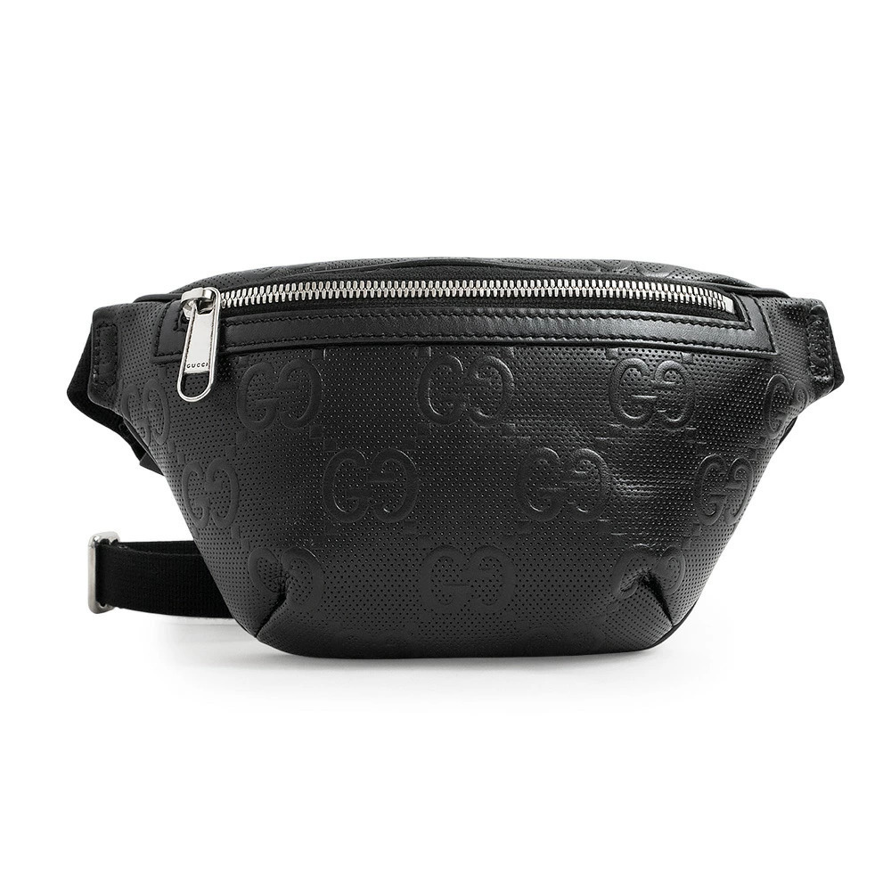 Gucci Belt Body Bum Crossbody Belt Waist Bag Crossbody GG Embossed Black